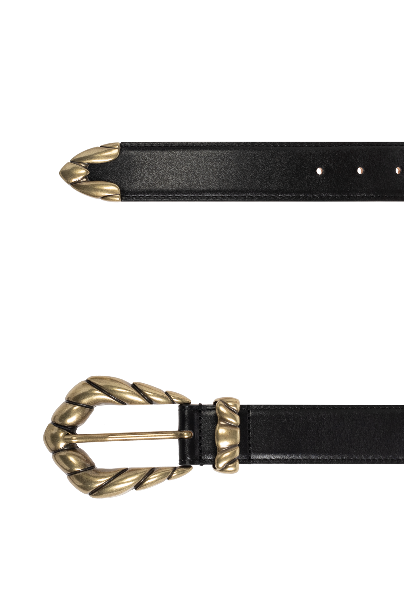 【HI FI FNK】Lan Leather Eylet Belt eYLun Double Grommet Leather Belt Punk Studded Belt Rock